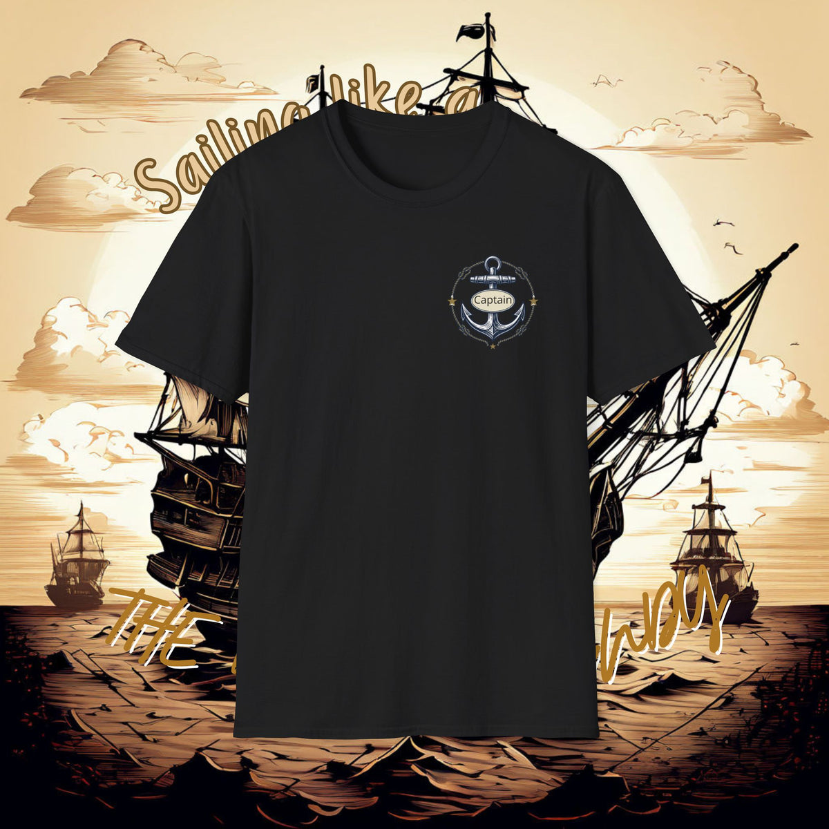 Sailing Captain Tee — Nautical Anchor Emblem T-Shirt