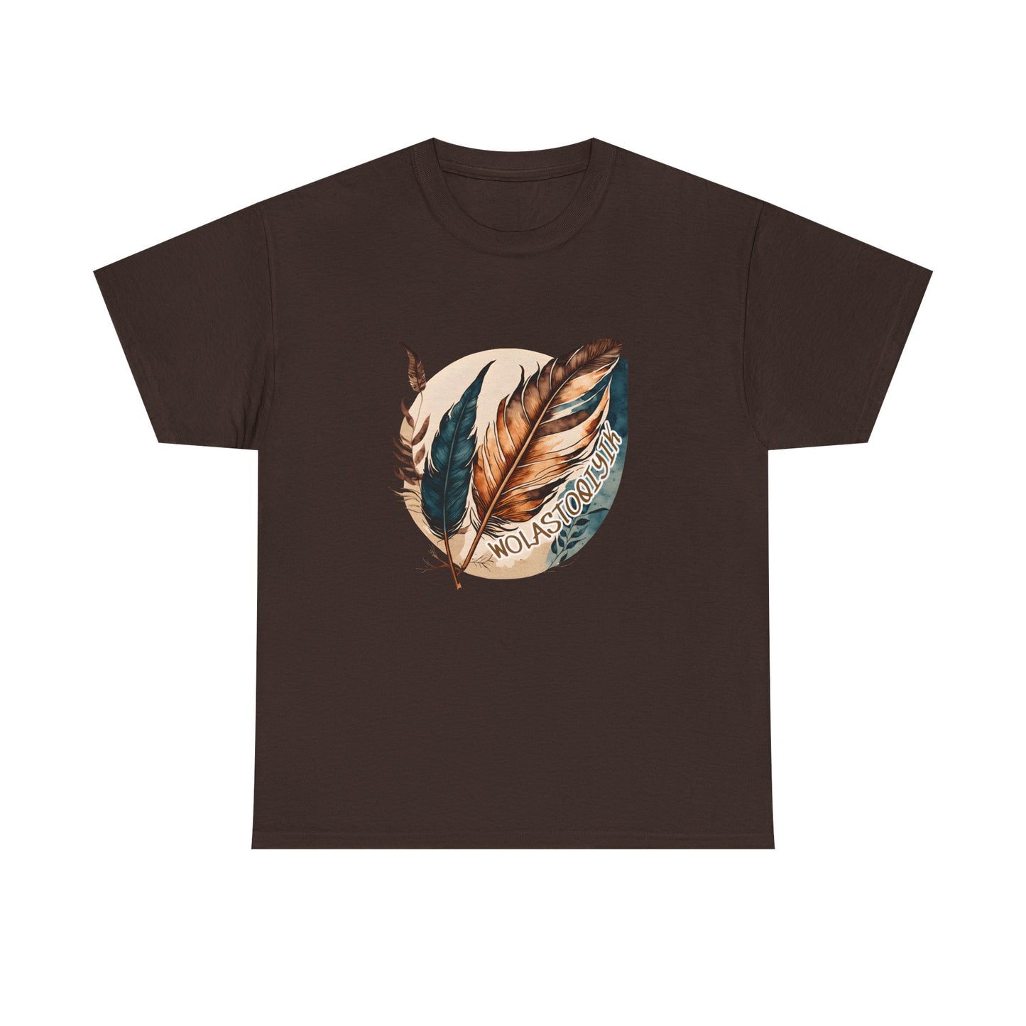 Wolastoqey Wolastoqiyik Maliseet Feather Unisex Heavy Cotton Tee.