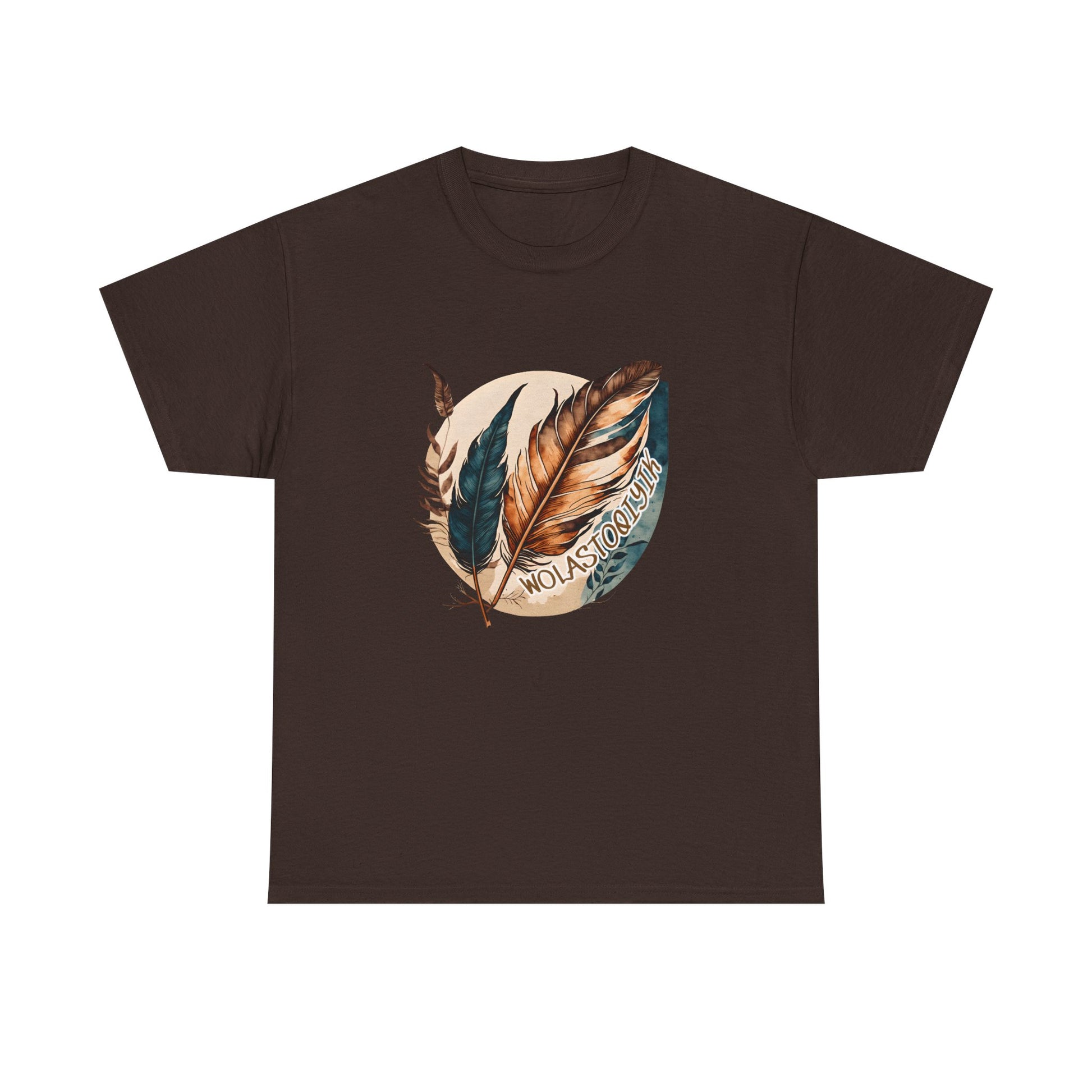 Wolastoqey Wolastoqiyik Maliseet Feather Unisex Heavy Cotton Tee.