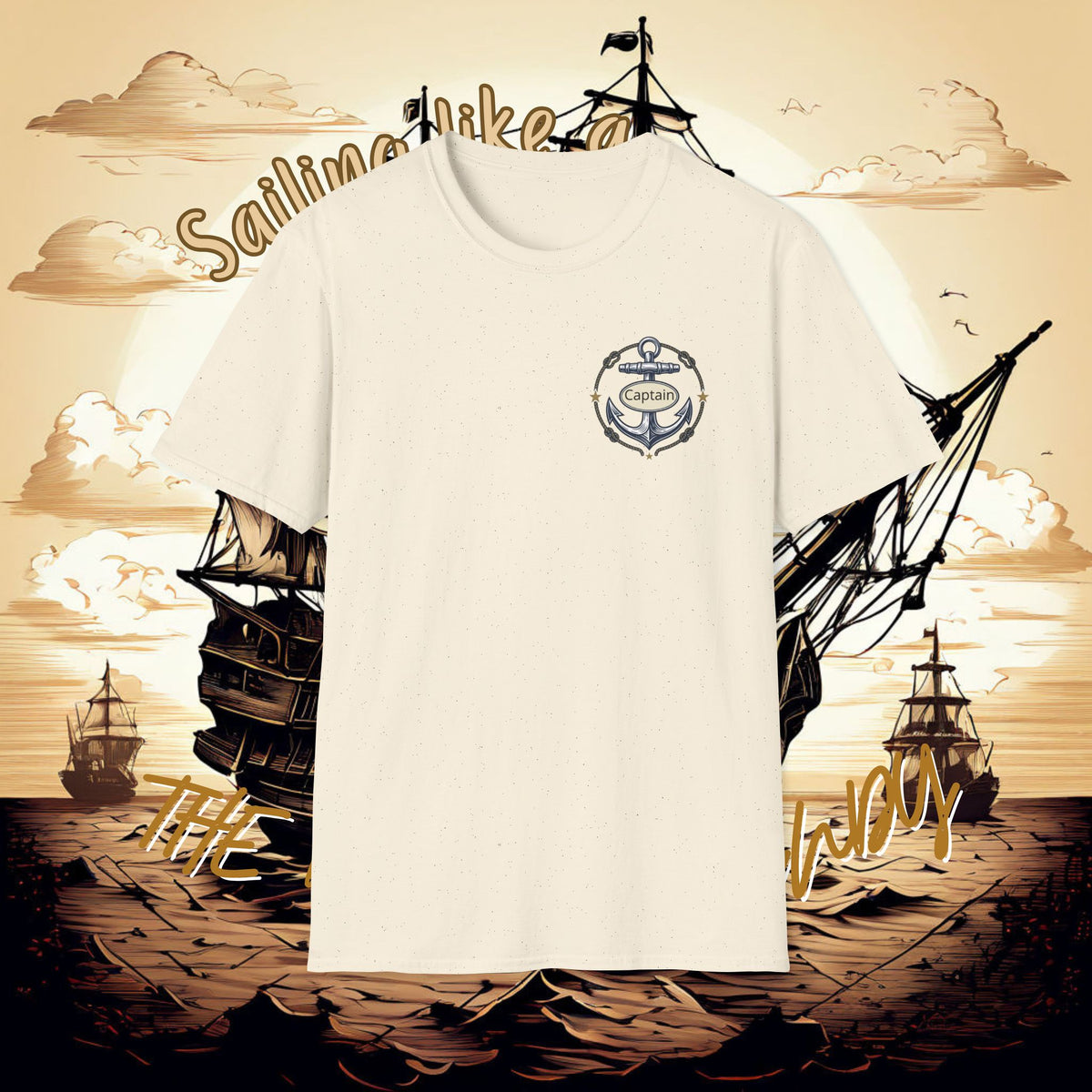 Sailing Captain Tee — Nautical Anchor Emblem T-Shirt