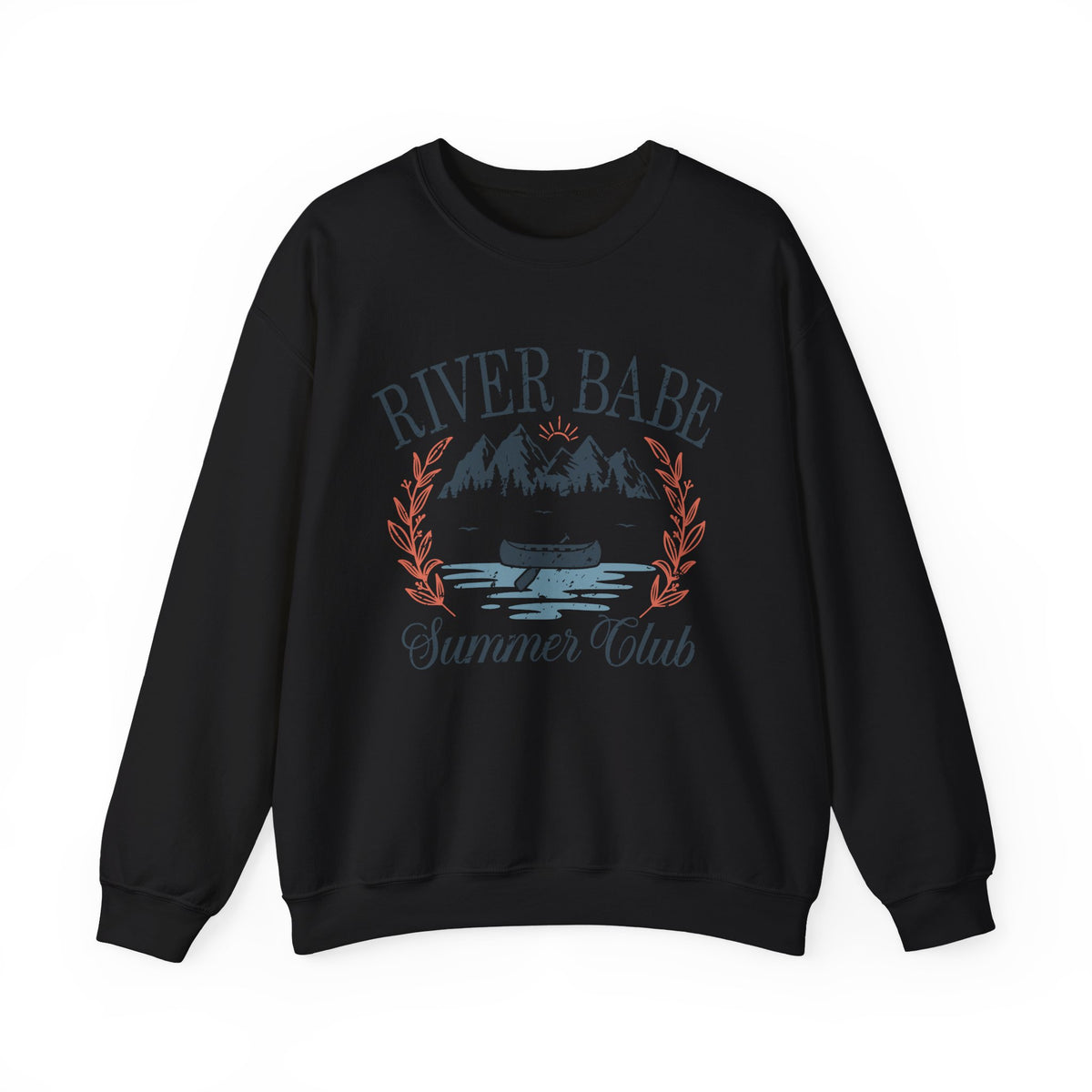 River Babe Crewneck Sweatshirt — Vintage Canoe Lake Design