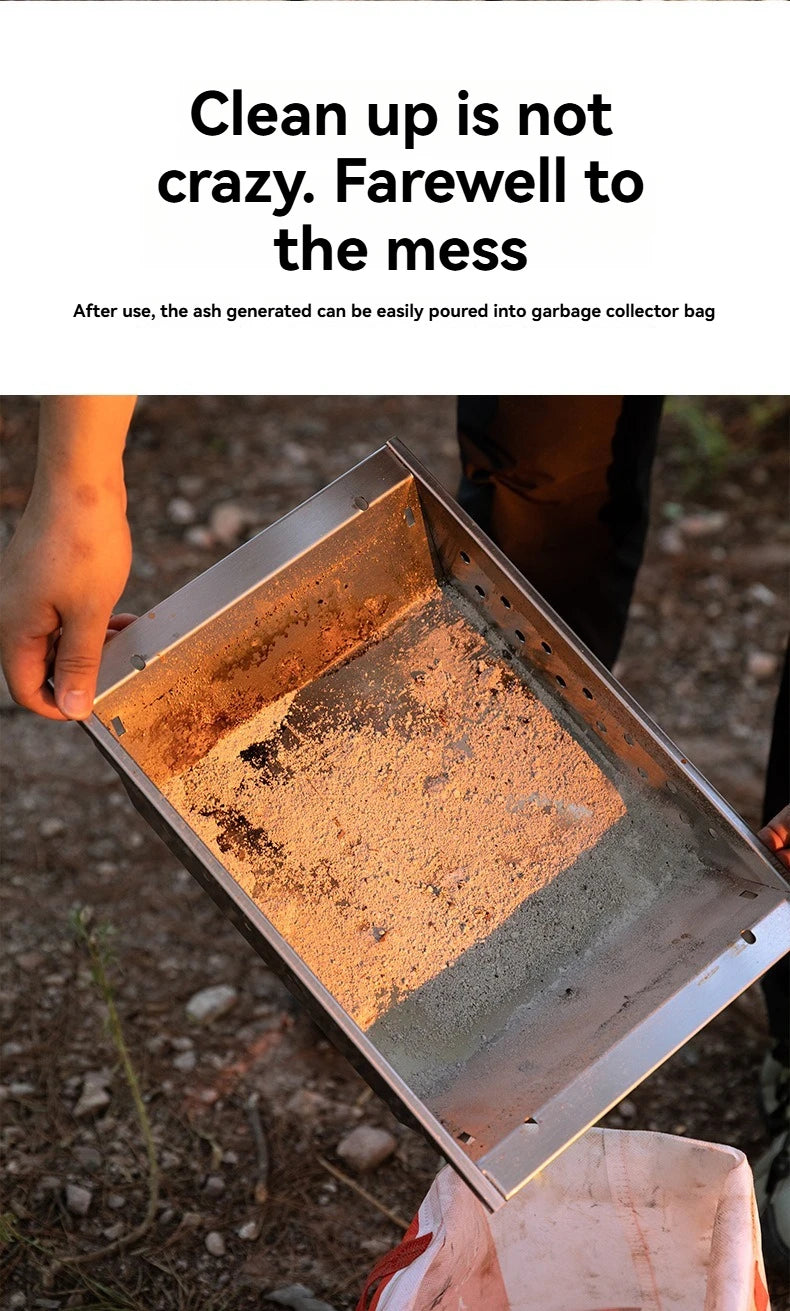 CAMPINGMOON UG-1 Unit IGT Carbon Grill Camping Table Expansion Windproof BBQ Double-Layer Insulated Firewood Stove