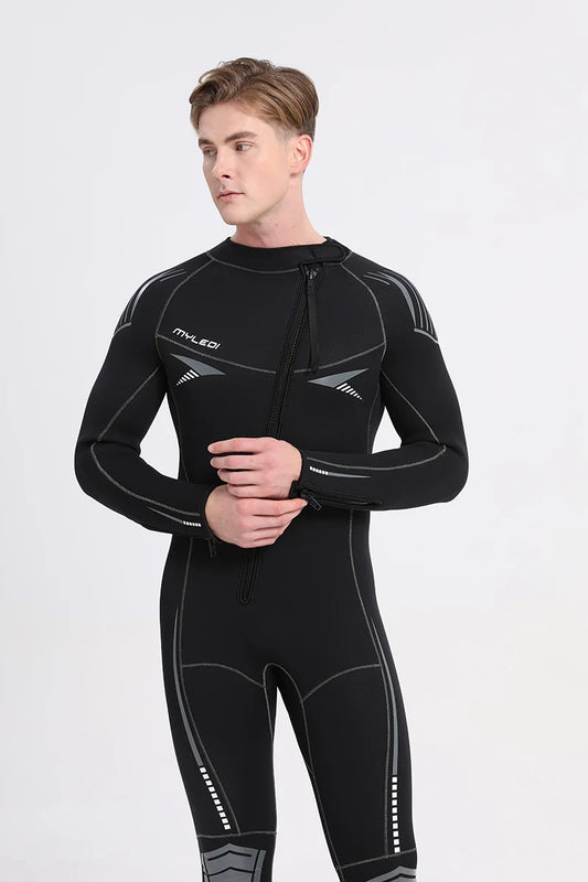 Men's 5MM Wetsuit with Silk-like Fleece Lining - Ideal for Scuba Diving