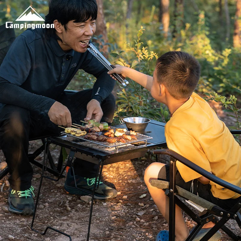 CAMPINGMOON UG-1 Unit IGT Carbon Grill Camping Table Expansion Windproof BBQ Double-Layer Insulated Firewood Stove