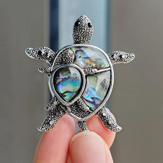 Vintage Rhinestone Labradorite Turtle - The Snarky Pirate