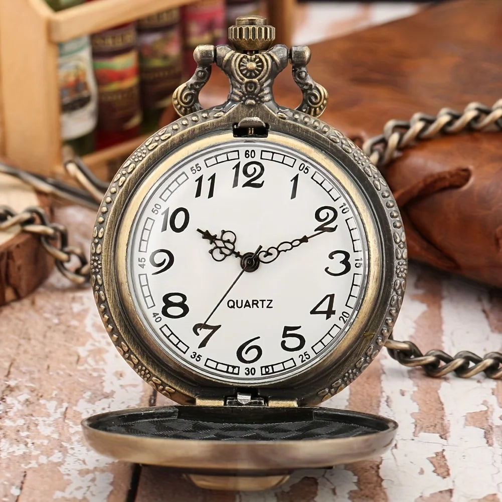 Skull Pirate Pocket Watch - Quartz Halloween Accessory.