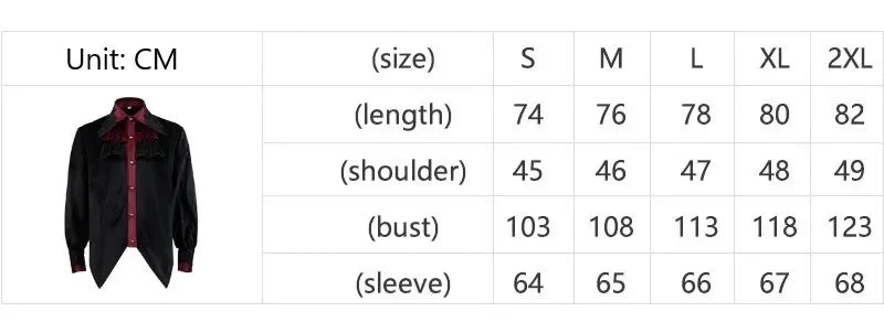 Black Ruffled Pirate Shirt - Gothic Victorian Style.