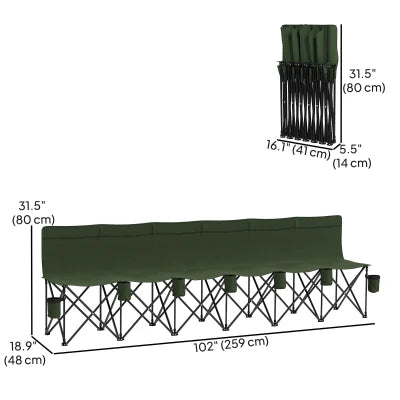 Foldable 6-Seat Camping & Sports Chair with Carry Bag
